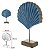 ESCULTURA CONCHA DECORATIVA MADEIRA AZUL 24CM FLORARTE - Imagem 2