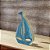 ESCULTURA BARCO DECORATIVA MADEIRA AZUL 29CM FLORARTE - Imagem 2