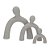 TRIO ESCULTURA FAMILIA EM POLIRRESINA CINZA MART - Imagem 1