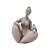 ESCULTURA DECOR EM RESINA MULHER C/PASSARO CINZA - 27CM - Imagem 1