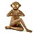 ESCULTURA TRIO DE MACACOS YOGA POLIRRESINA DOURADO MART - Imagem 3