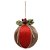 BOLA DECORADA NATALINA VERMELHA E MARROM 10CM - Imagem 1