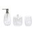 KIT EM VIDRO PARA BANHEIRO BRANCO MART - 3 PCS - Imagem 1