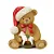 ESCULTURA URSO RESINA SENTADO MRR/BCO 10cm NATALINO - Imagem 1