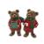 PAR DE ESCULTURAS DE URSO RESINA NATALINOS 15cm - Imagem 1