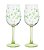 KIT 2 TACA VINHO BRANCO 420ml FOLHAS (VERDE) FLORARTE - Imagem 1