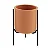 CACHEPOT EM CIMENTO SUPORTE EM METAL TERRACOTA MART 12,5cm - Imagem 1