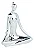 ESCULTURA MULHER SENTADA YOGA EM PORCELANA PRATA MART - Imagem 1