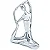 ESCULTURA MULHER YOGA EM PORCELANA PRATA MART - Imagem 1