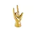 ESCULTURA MAO ROCK EM CERAMICA DOURADA MART - Imagem 1