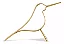 ESCULTURA PASSARO EM METAL DOURADO MART 21cm - Imagem 1