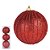 BOLA DECORADA NATAL C/3 UND PVC (VERMELHO) 10cm (FLORARTE) Vol. 19,22 - Imagem 1
