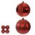 KIT 4 BOLA DECORADA NATAL C/4 PECAS (VERMELHO) 10cm - Imagem 1
