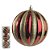 BOLA DECORADA NATAL C/3 UND PVC (VERMELHO DOURADO) 10cm - Imagem 1