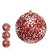 BOLA DECORADA NATAL C/3 PVC (VERMELHO) 10cm (FLORARTE) - Imagem 1