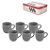 Xícara para Chá de Cerâmica Medina Cinza 180ml – 6 Peças - Imagem 2
