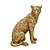 ESCULTURA LEOPARDO DECORATIVO DOURADO RESINA 28CM - Imagem 1