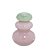 VASO POTICHE DECORATIVO C/TAMPA EM VIDRO VERDE E ROSA 19,5CM - Imagem 1