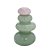 VASO POTICHE DECORATIVO C/TAMPA EM VIDRO VERDE E ROSA 26,5CM - Imagem 1