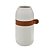 VASO DECORATIVO COM ALÇA DE COURO 25,5CM CERAMICA - Imagem 1