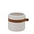 VASO DECORATIVO COM ALÇA DE COURO 14CM CERAMICA - Imagem 1
