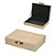 CAIXA DECORATIVA MDF E TECIDO BEGE E FIVELA DOURADA 28CM - Imagem 1