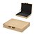 CAIXA DECORATIVA MDF E TECIDO BEGE E FIVELA DOURADA 33CM - Imagem 1