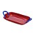 BANDEJA DECORATIVA EM CERAMICA AZUL E VERMELHO 33CM - Imagem 1