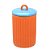 POTICHE DECORATIVO EM CERAMICA NAS CORES AZUL E LARANJA 19CM - Imagem 1