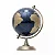 GLOBO DECORATIVO DE PLASTICO E METAL DOURADO E AZUL WOLFF - Imagem 1