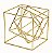 ESCULTURA CUBO EM METAL DOURADO MART - Imagem 1