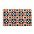 CAPACHO FLORIDO AZUL E LARANJA  PVC E FIBRA DE COCO 76cm - Imagem 1