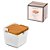 SALEIRO E COLHER OASIS 300ML BRANCO E MADEIRA HAUSKRAFT - Imagem 1