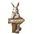 ESCULTURA COELHO DECORATIVO COM PLACA BEM VINDO - 57cm - Imagem 2