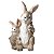 ESCULTURA DECORATIVO RUSTICO COELHO C FILHOTE 46,5CM - Imagem 1