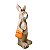 ESCULTURA COELHO DECORATIVO COM BOLSA LARANJA  - 53cm - Imagem 2