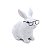 ESCULTURA COELHO DECORATIVO EM RESINA C/ OCULOS 14CM - Imagem 1