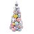 ESCULTURA ARVORE DE MACARONS COM COELHOS EM RESINA 36cm - Imagem 1