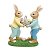 ESCULTURA CASAL DE COELHOS EM RESINA C CESTA DE OVOS 24cm - Imagem 1