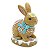 ESCULTURA DECOR COELHO C FLORES EM RESINA LINHA COOKIE 11cm - Imagem 1