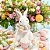 ESCULTURA COELHO DECOR COM MACARONS EM RESINA 19cm - Imagem 2
