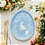 PRATO DE SOBREMESA OVAL EM PORCELANA AZUL COM COELHO FLORAL - Imagem 2