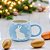 CANECA COELHO FLORAL AZUL EM PORCELANA AZ/BR 600ml - Imagem 2