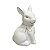 PORTA CONDIMENTO COELHOS EM PORCELANA BRANCA COM 02PC 7/9CM - Imagem 3