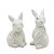 PORTA CONDIMENTO COELHOS EM PORCELANA BRANCA COM 02PC 7/9CM - Imagem 1