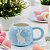 CANECA EM PORCELANA COELHO FLORAL 200ml - Imagem 2