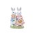 ESCULTURA COELHOS DECORATIVO RESINA C/FLORES E CESTA - Imagem 1