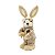 ESCULTURA DECORATIVA COELHO EM PE COM CASACO E OVO 27cm - Imagem 1