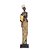 ESCULTURA AFRICANA DECORATIVA RESINA DOURADO COM JARRO 34CM - Imagem 1