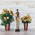 ESCULTURA DECORATIVA AFRICANA RESINA DOURADO E MARROM 39CM - Imagem 2